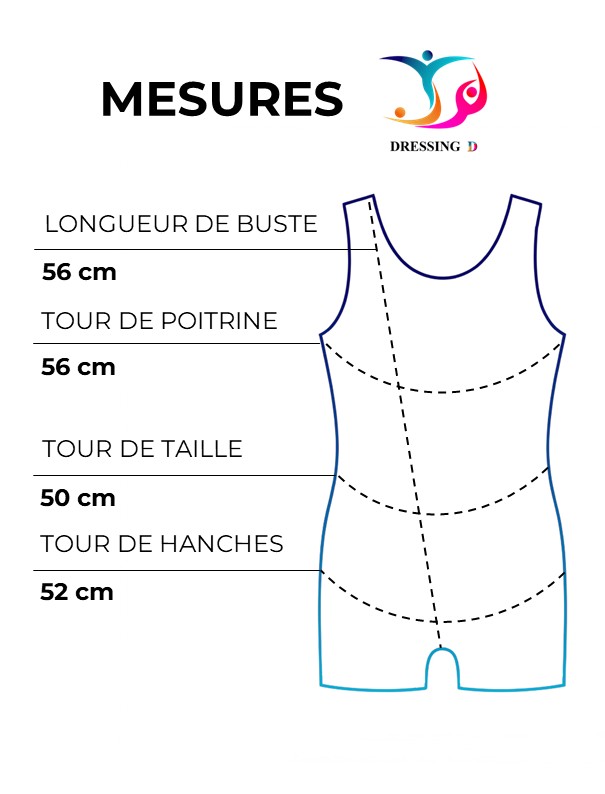 Mesures à plat leotard velours Moreau GAM blanc &amp; gris, 10A