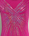Détails des motifs brillants du justaucorps d'occasion GAF Nine-nine rose