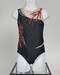 justaucorps GR noir &amp;amp; motifs rouge, vue de face, 10-12A