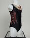 justaucorps GR noir &amp;amp; motifs rouge, vue de profil, 10-12A