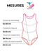 Mesures à plat, justaucorps d'occasion GR saumon, taille 8-10 ans